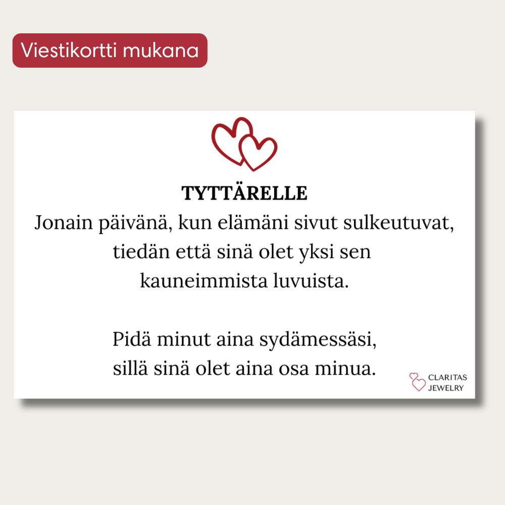 Tyttärelle | Pidä minut aina sydämessäsi Rannekoru