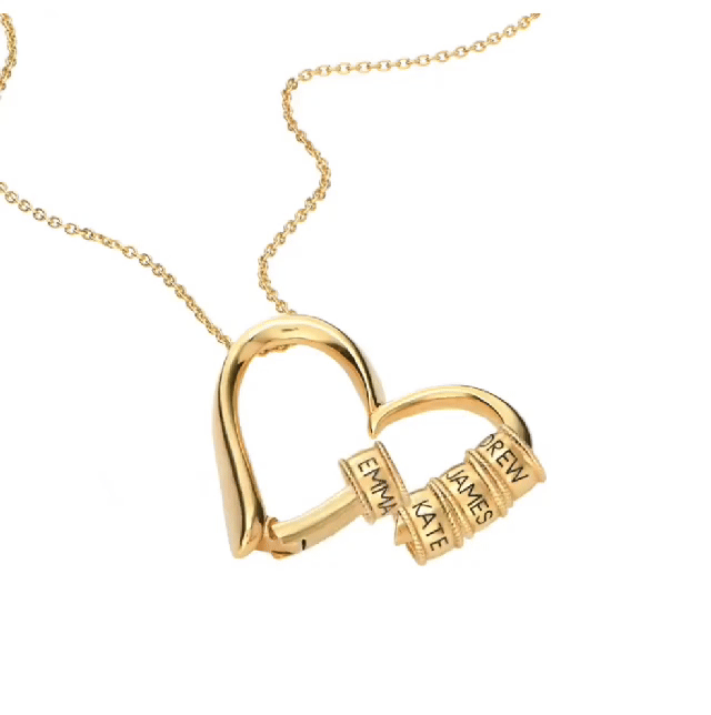 Sentimental Heart Necklace with Engraved Beads - Claritas Store