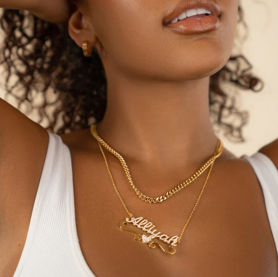 Iced Heart Name Necklace - Claritas Store