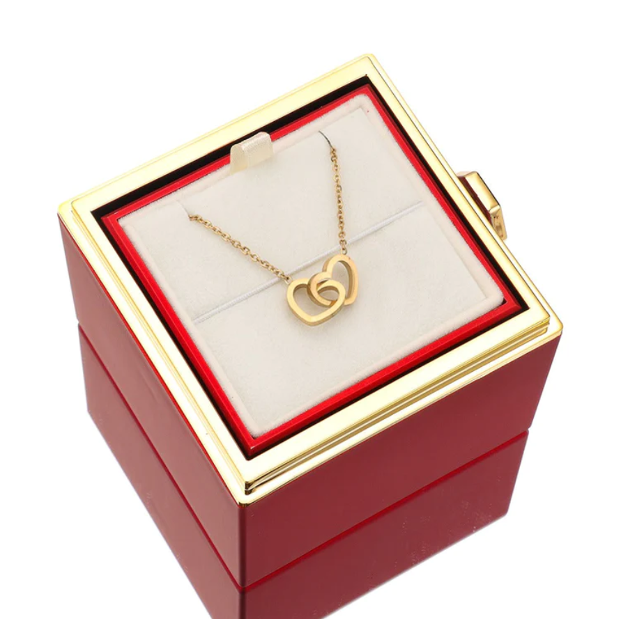 Rotating Rose Box Engraved Necklace - Claritas Store