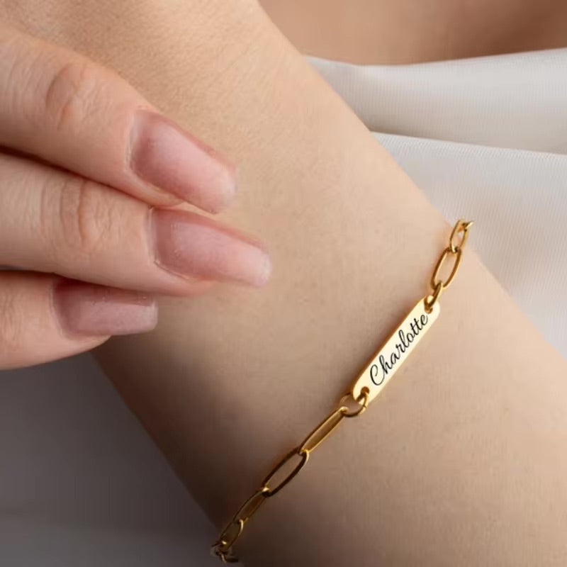 Name Paperclip Chain Bracelet - Claritas Store