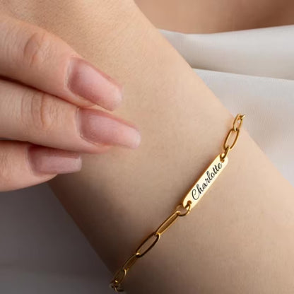 Name Paperclip Chain Bracelet - Claritas Store