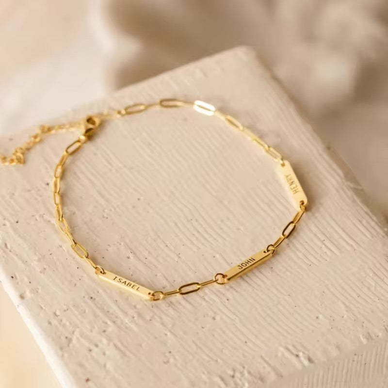 Name Paperclip Chain Bracelet - Claritas Store