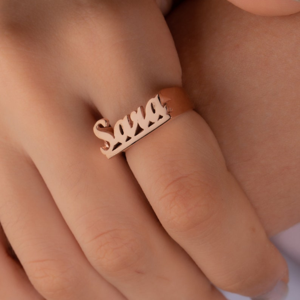 Bold Script Name Ring - Claritas Store