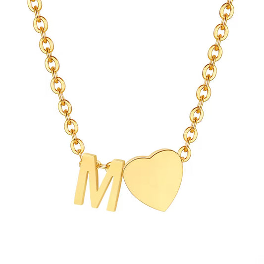 Tiny Heart Initial Necklace - Claritas Store