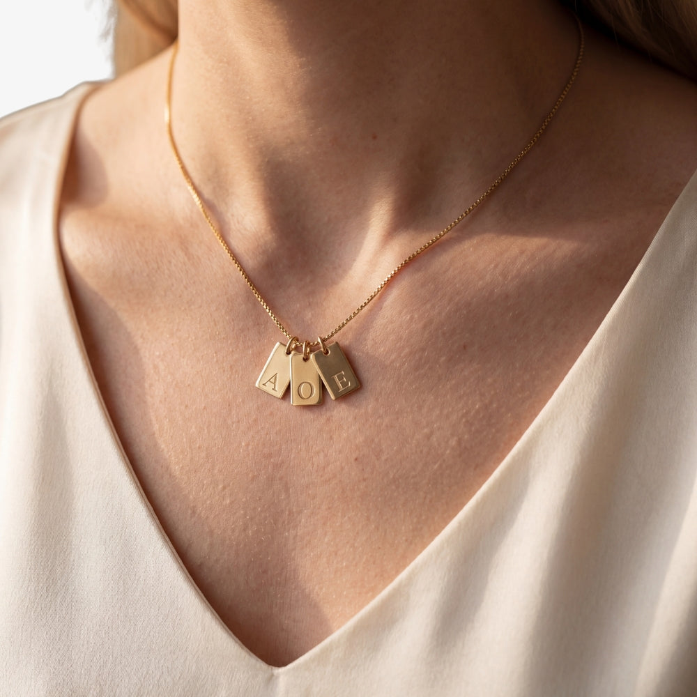 Initialhalsband med Bricka