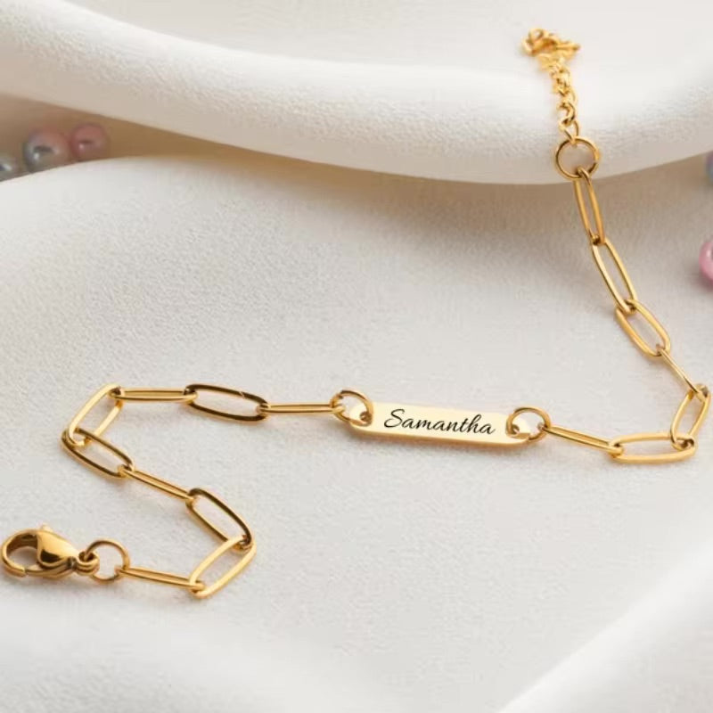 Name Paperclip Chain Bracelet - Claritas Store