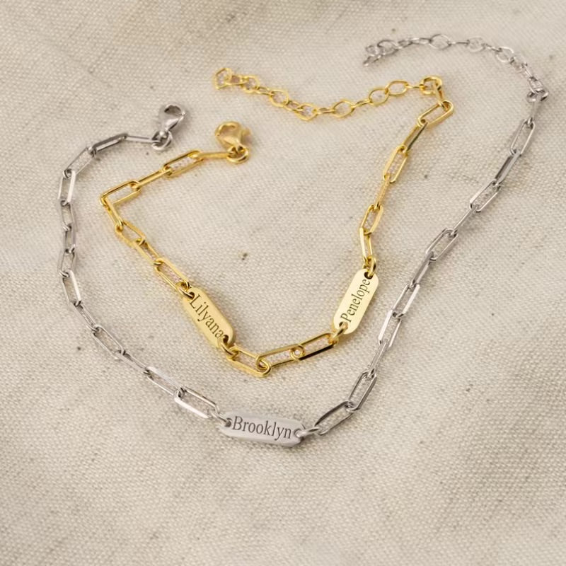 Name Paperclip Chain Bracelet - Claritas Store
