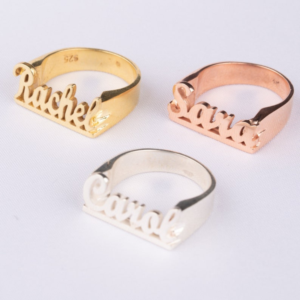 Bold Script Name Ring - Claritas Store