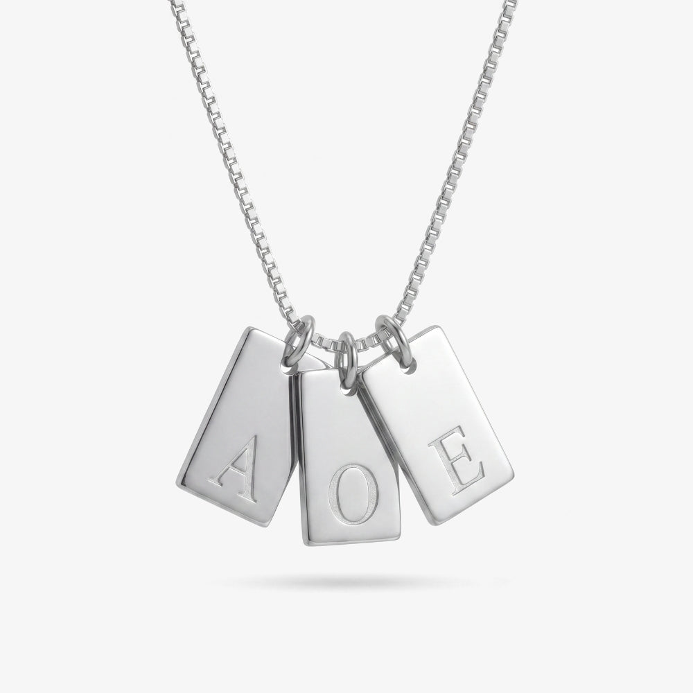 Initialhalsband med Bricka