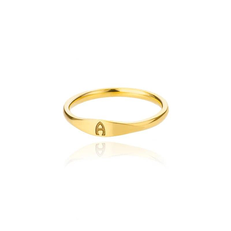 Gold Slim Signet Ring - Claritas Store