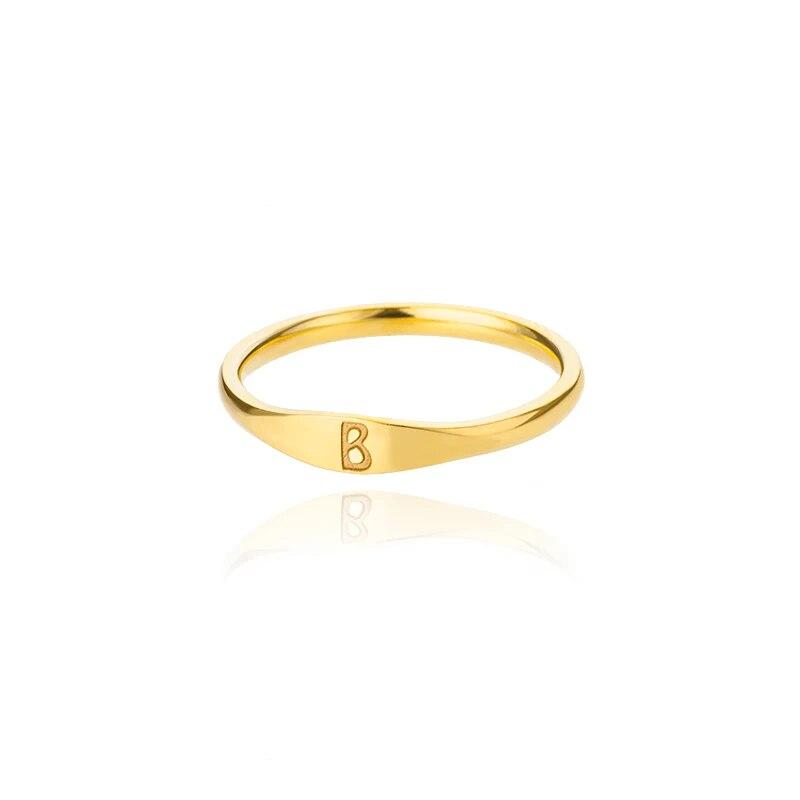 Gold Slim Signet Ring - Claritas Store