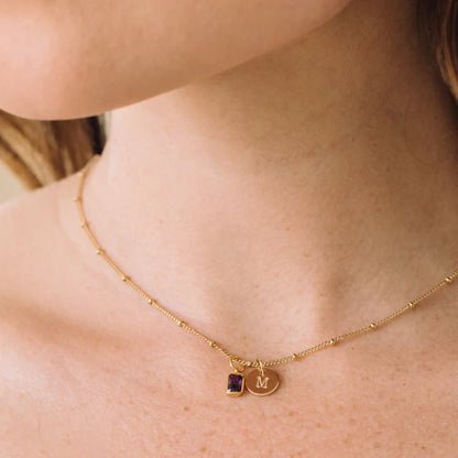 Birthstone initial pendant Necklace - Claritas Store