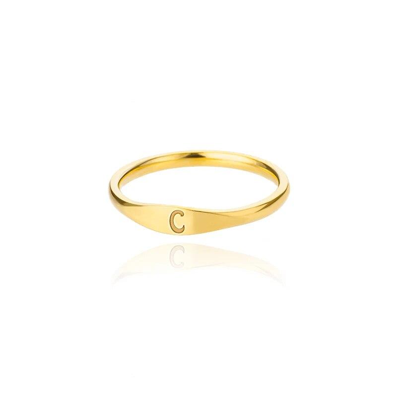Gold Slim Signet Ring - Claritas Store