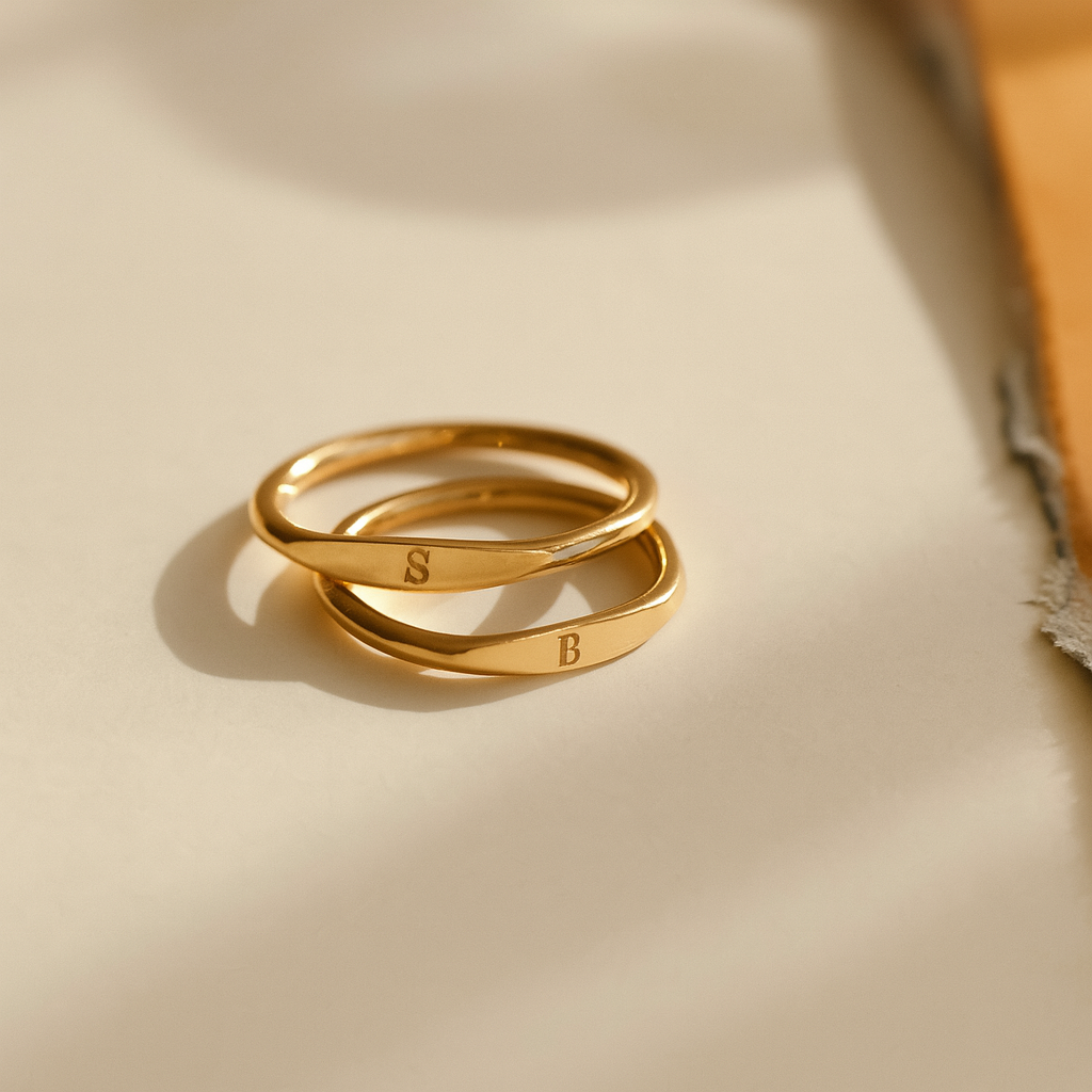 Gold Slim Signet Ring - Claritas Store