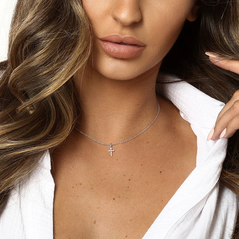 Petite Bloom Cross Necklace - Claritas Store