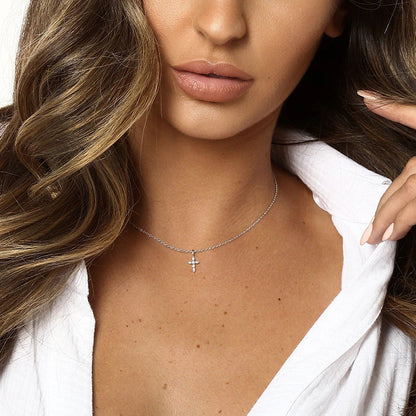 Petite Bloom Cross Necklace - Claritas Store