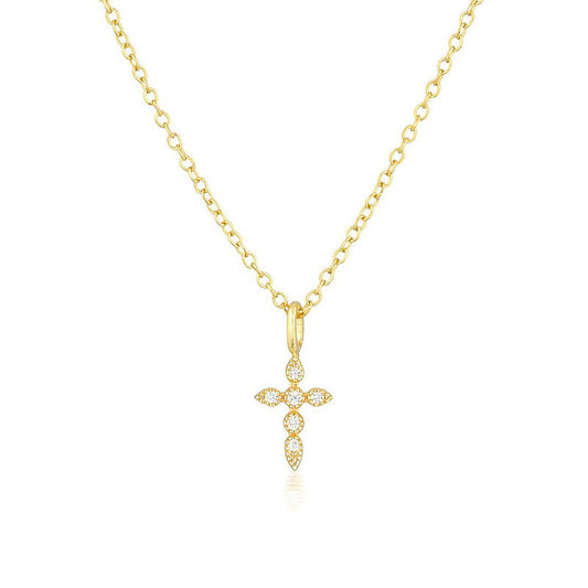 Petite Bloom Cross Necklace - Claritas Store