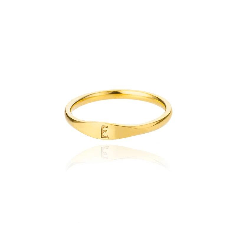 Gold Slim Signet Ring - Claritas Store