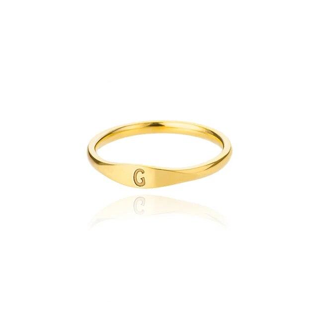Gold Slim Signet Ring - Claritas Store