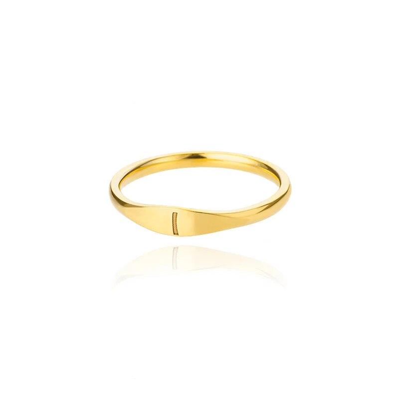 Gold Slim Signet Ring - Claritas Store