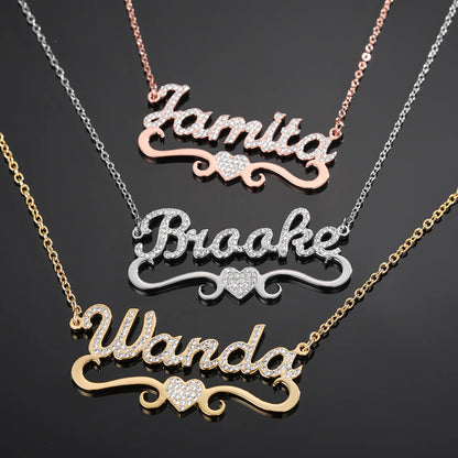 Iced Heart Name Necklace - Claritas Store