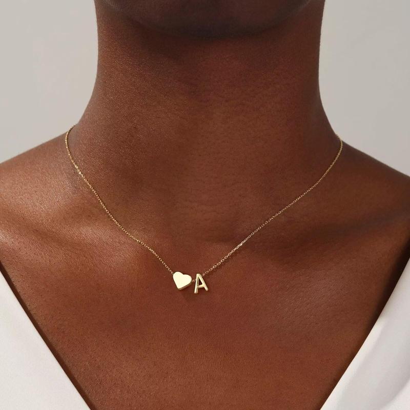 Tiny Heart Initial Necklace - Claritas Store