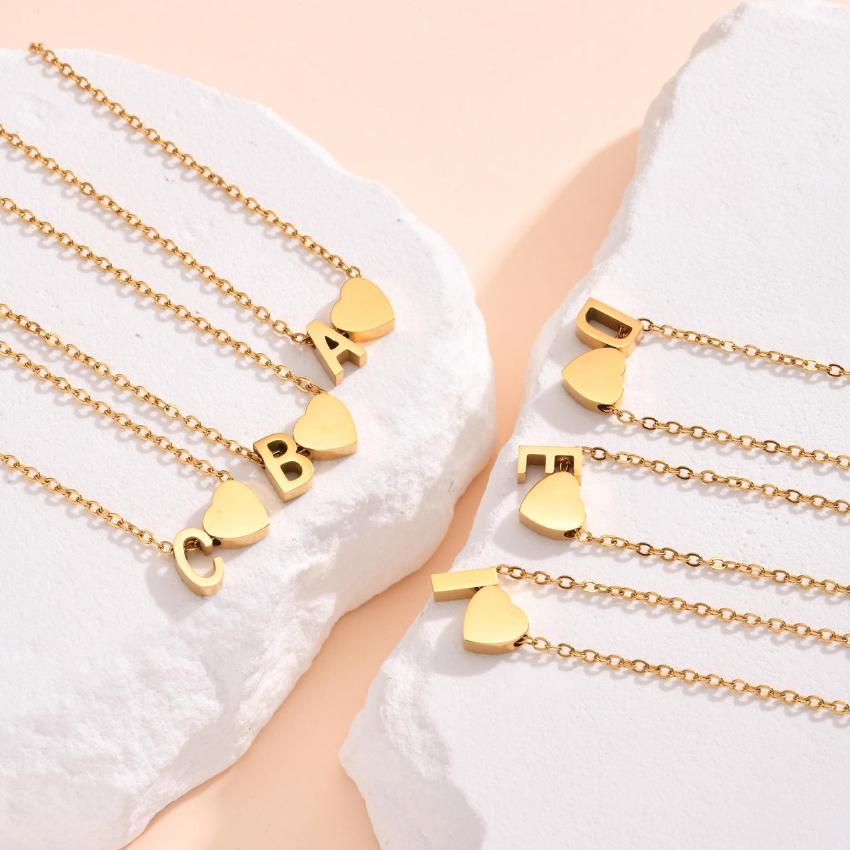 Tiny Heart Initial Necklace - Claritas Store
