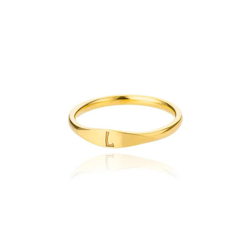 Gold Slim Signet Ring - Claritas Store