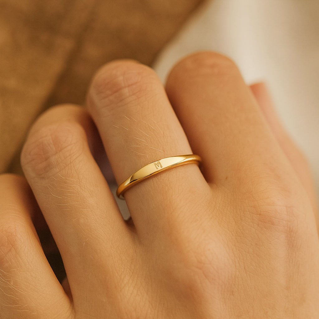 Gold Slim Signet Ring - Claritas Store