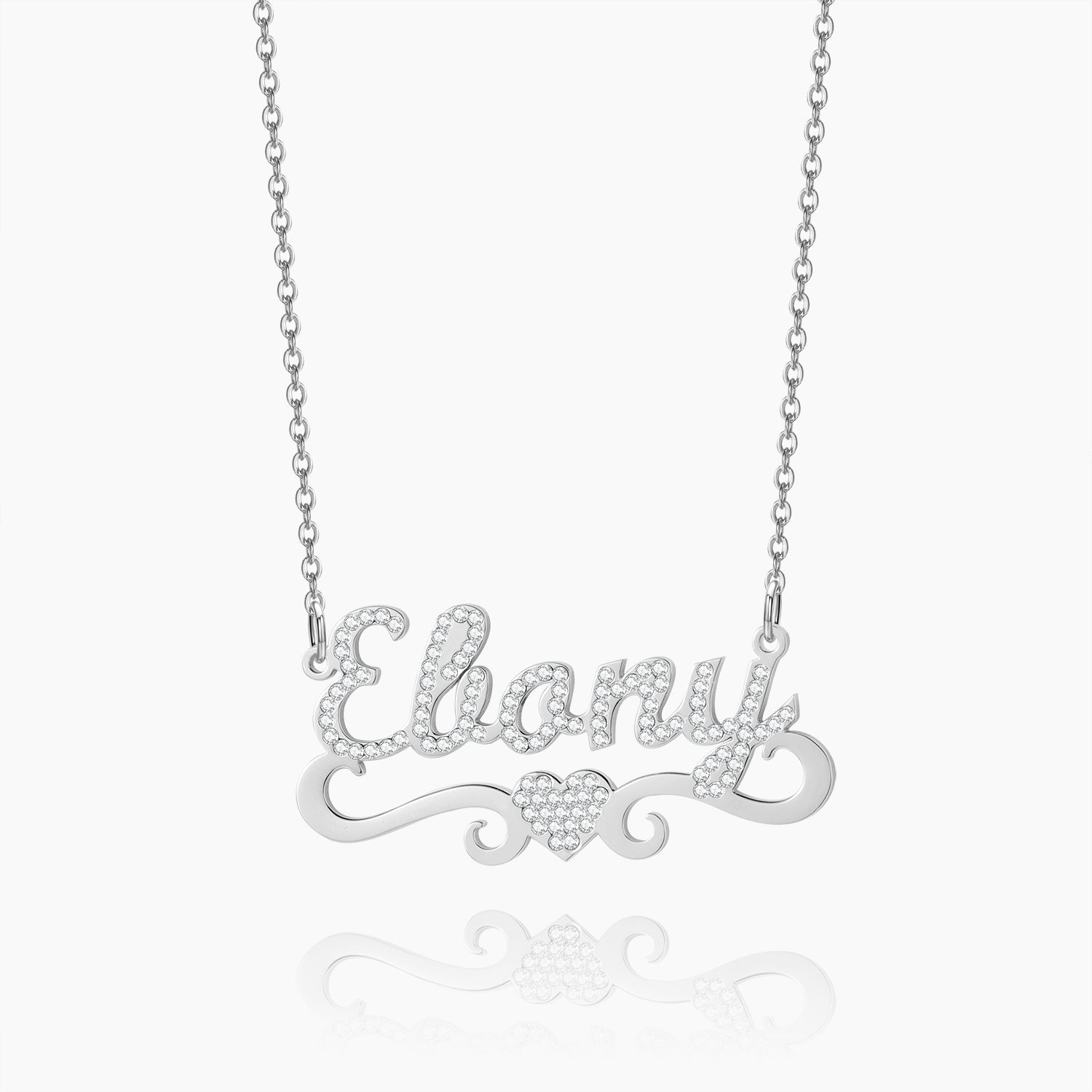 Iced Heart Name Necklace - Claritas Store