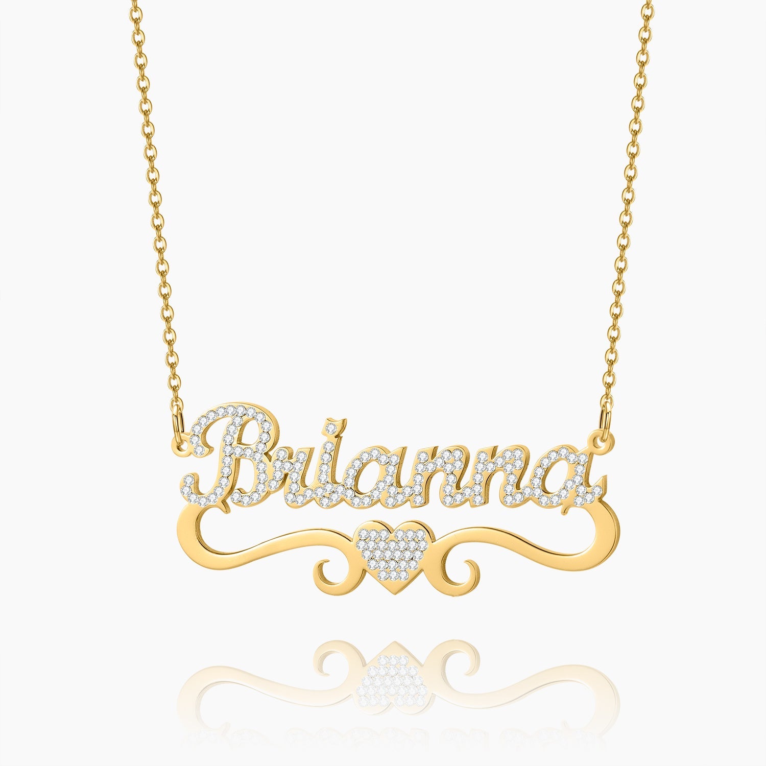 Iced Heart Name Necklace - Claritas Store