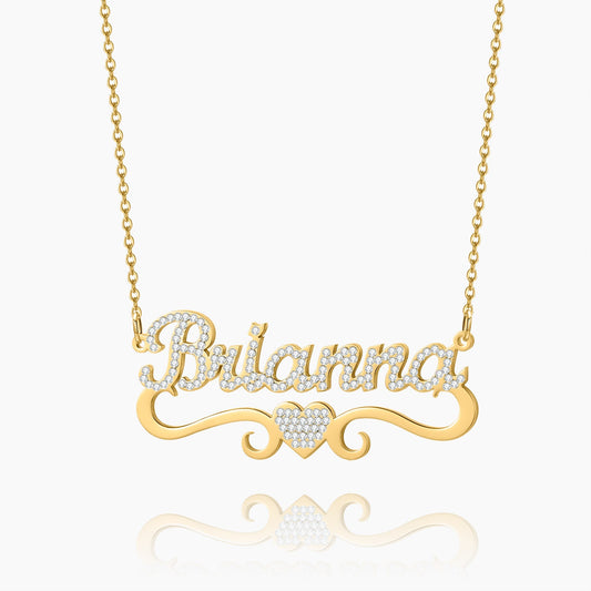 Iced Heart Name Necklace - Claritas Store