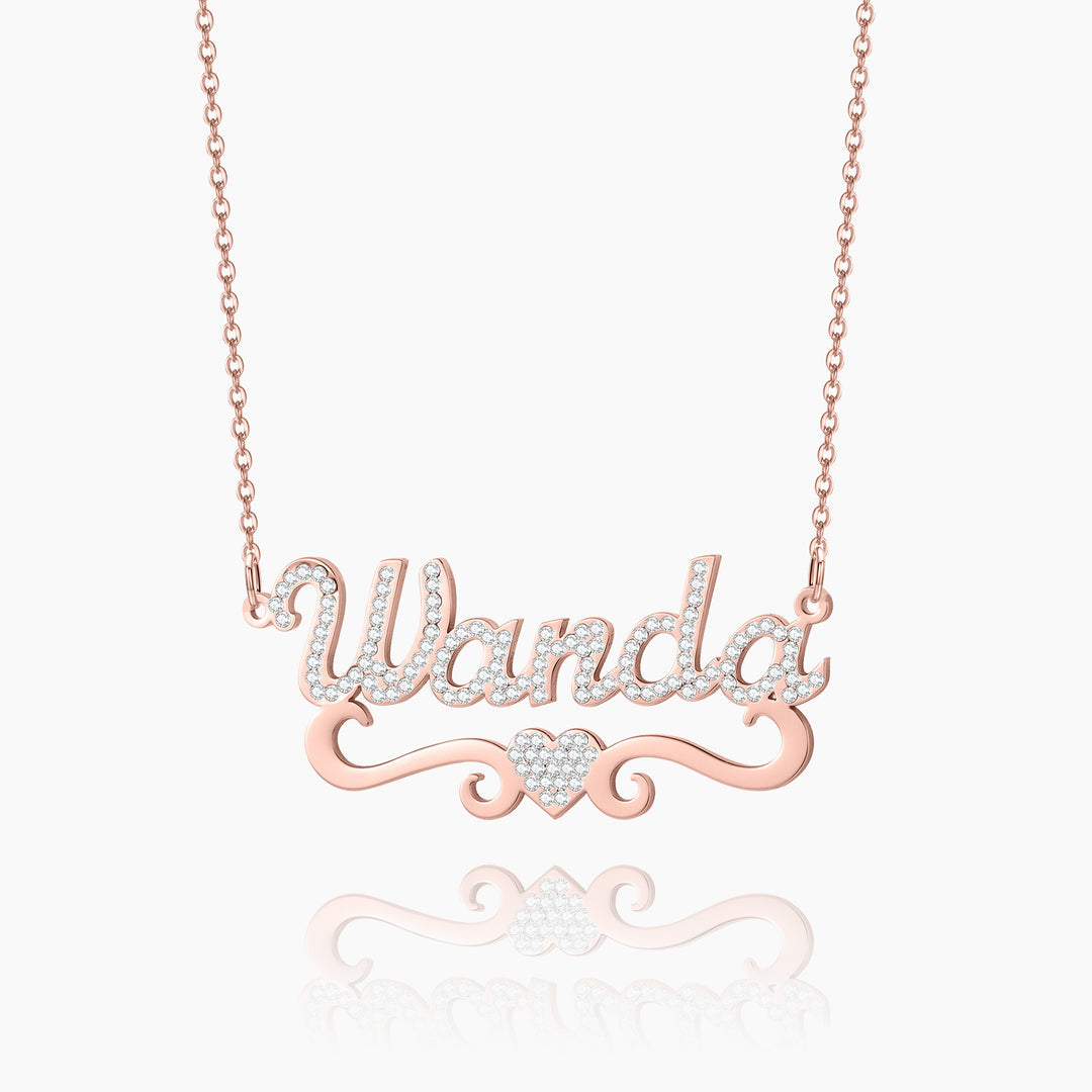 Iced Heart Name Necklace - Claritas Store
