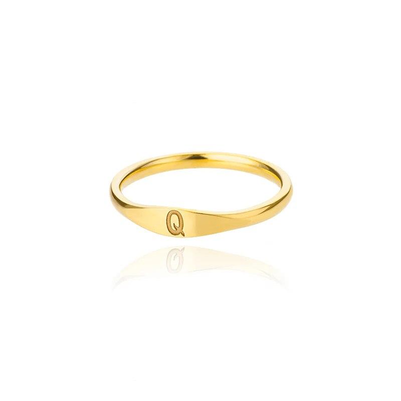 Gold Slim Signet Ring - Claritas Store