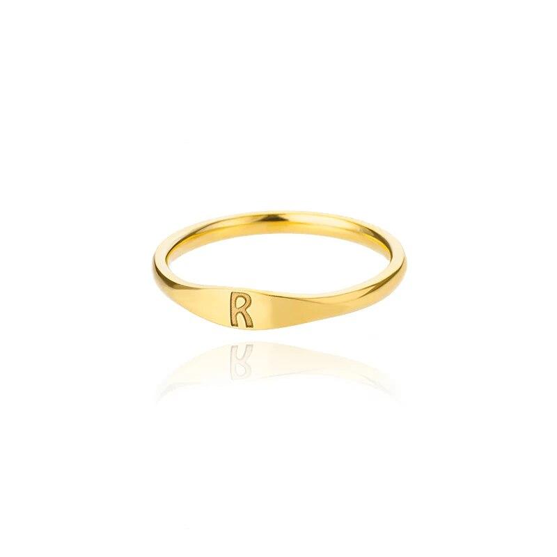 Gold Slim Signet Ring - Claritas Store