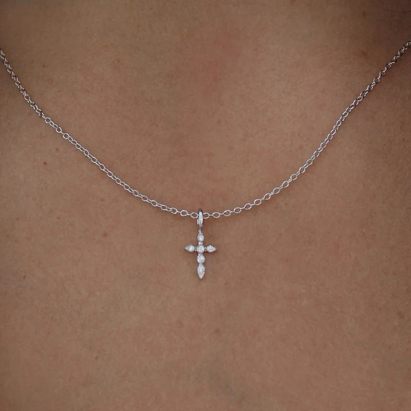 Petite Bloom Cross Necklace - Claritas Store