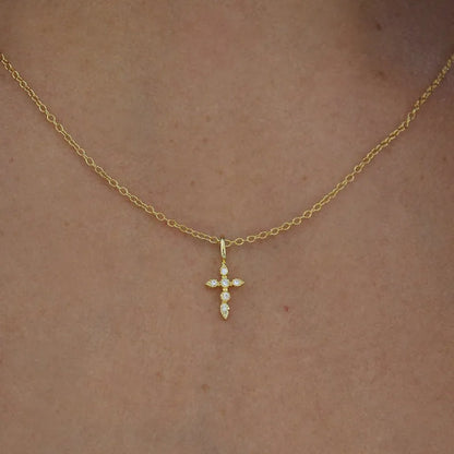 Petite Bloom Cross Necklace - Claritas Store