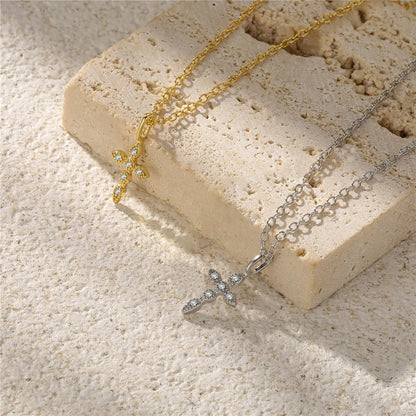 Petite Bloom Cross Necklace - Claritas Store