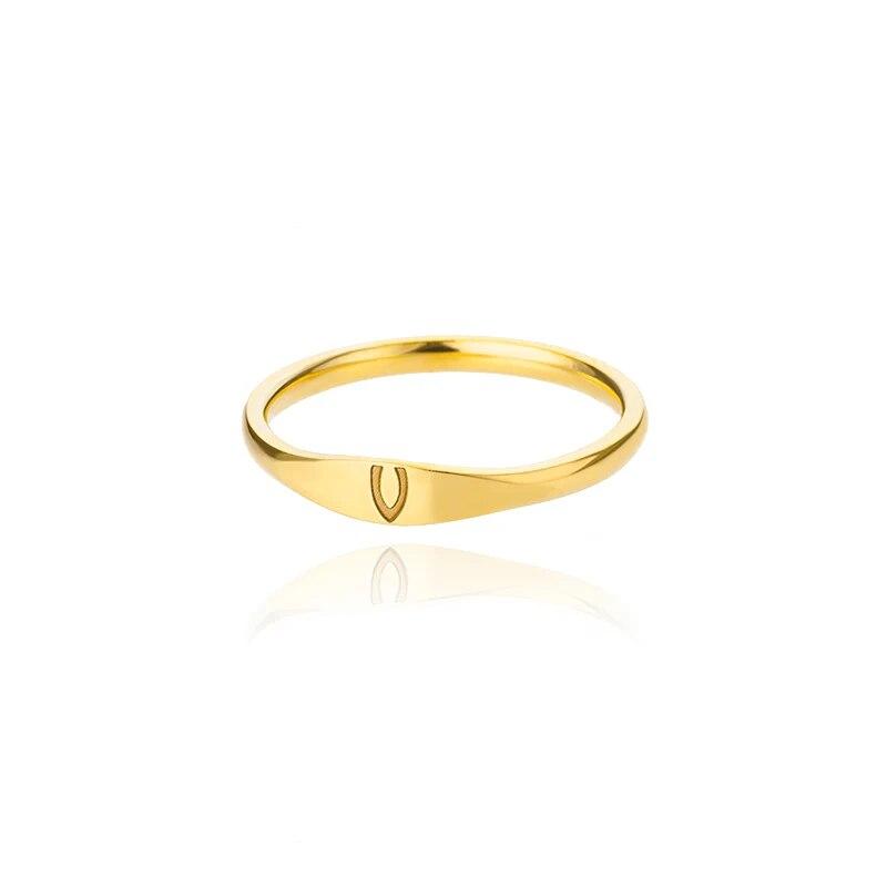 Gold Slim Signet Ring - Claritas Store