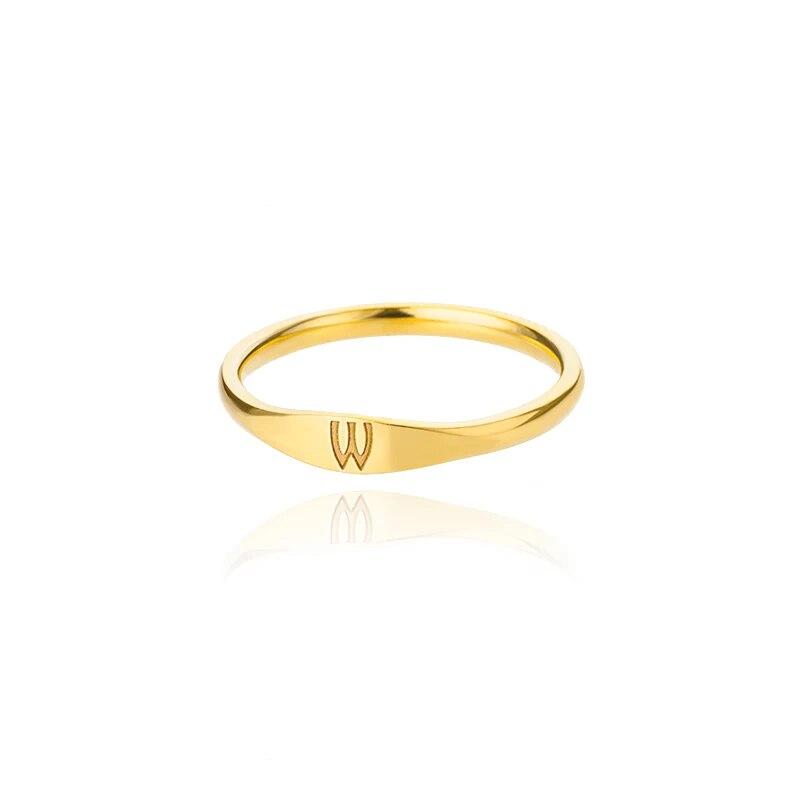 Gold Slim Signet Ring - Claritas Store