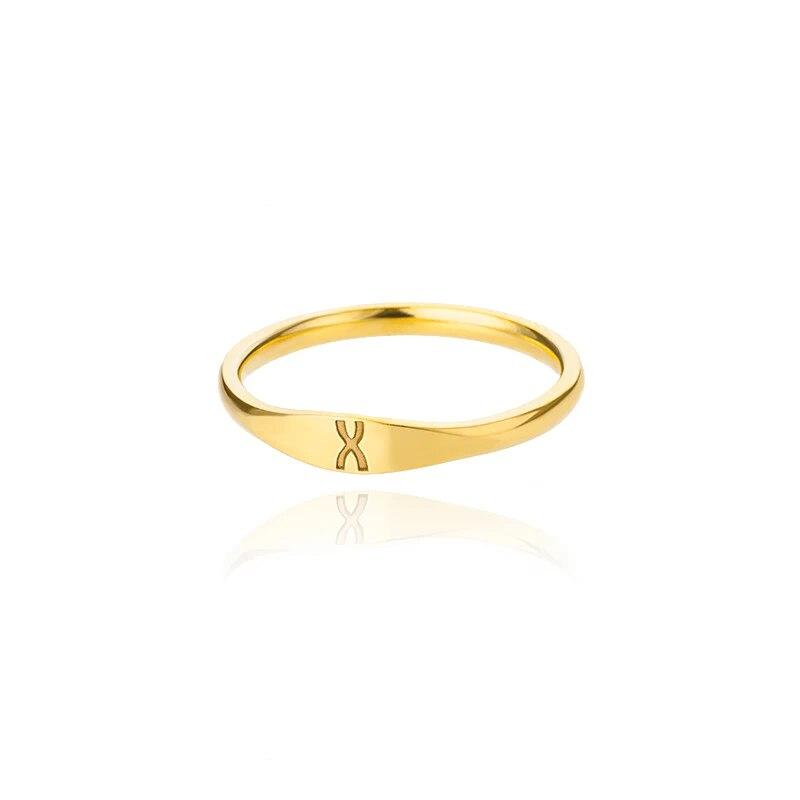 Gold Slim Signet Ring - Claritas Store