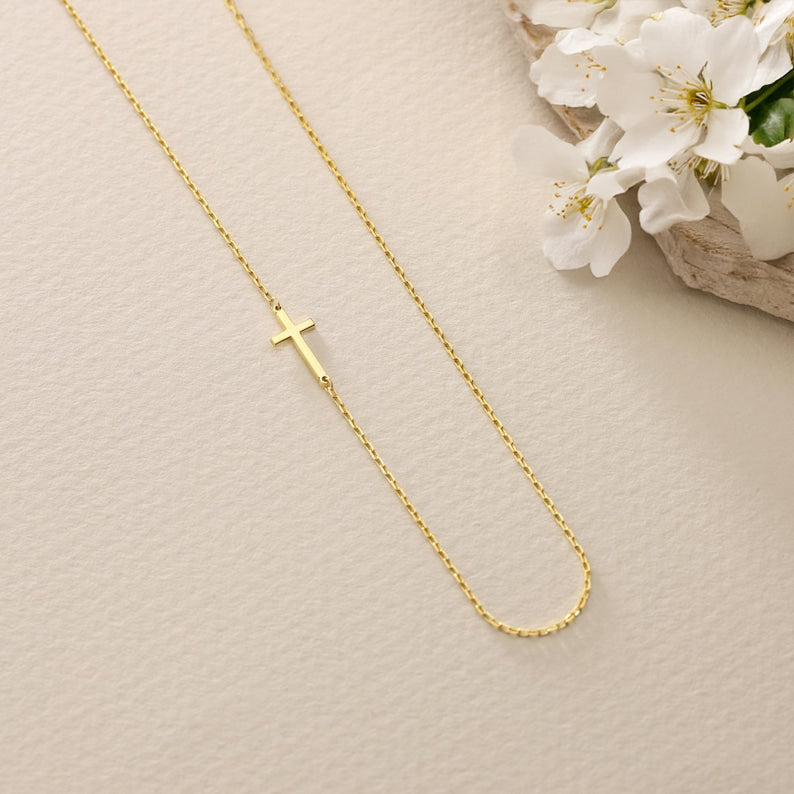 Side Cross Necklace - Claritas Store
