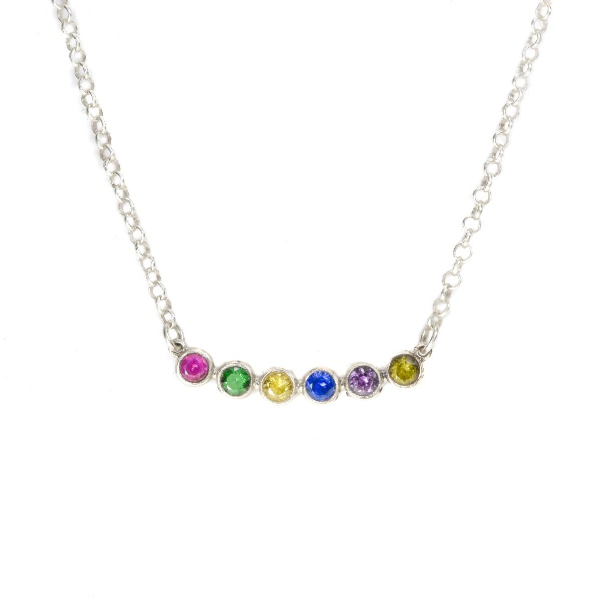 Bezel Set Round  Family Birthstone Necklace - Claritas Store