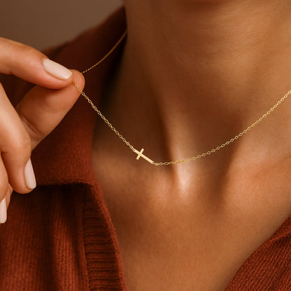 Side Cross Necklace - Claritas Store