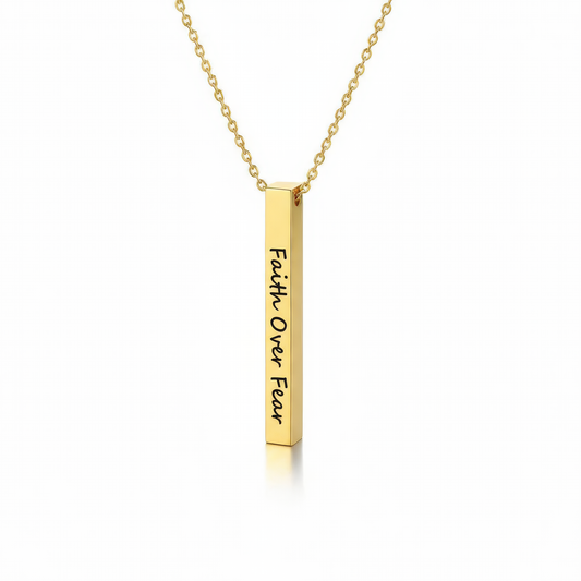 Faith Over Fear Bar Necklace - Claritas Store