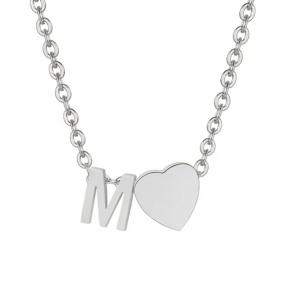 Tiny Heart Initial Necklace - Claritas Store