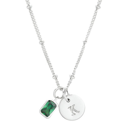 Birthstone initial pendant Necklace - Claritas Store