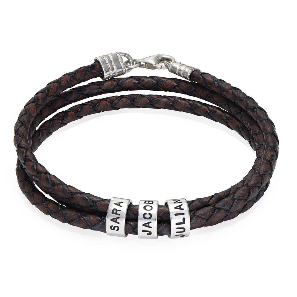 Custom Engraved Braided Leather Bracelet for Men - Claritas Store