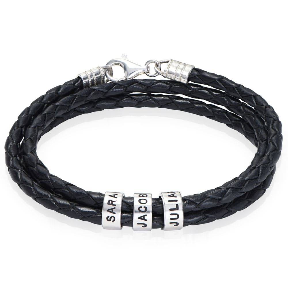 Custom Engraved Braided Leather Bracelet for Men - Claritas Store